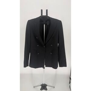 Rag‎ & Bone Women's Double Breasted Wool Blazer Black Size 4 Made USA Excellent